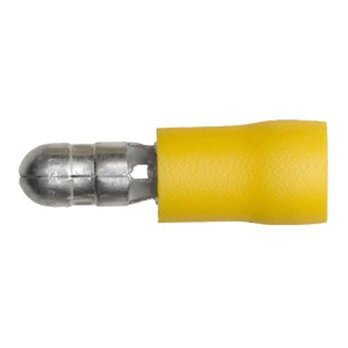 5mm Bullet Terminal Male Yellow Ext. Internal Copper Sleeve
