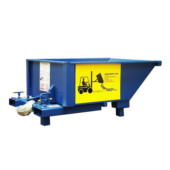 Blue Auto Tipping Skip on Legs Max Load 500kg