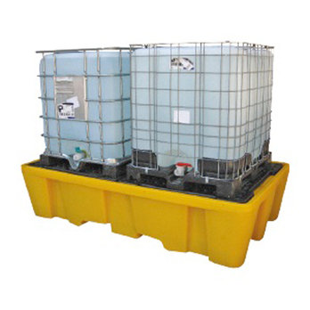 Yellow Double IBC Spill Pallet 1130L