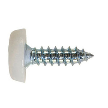 No10 x 18mm White Number Plate Screws