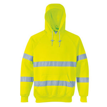 Large Yellow Hi-Vis Hooded Sweatshirt