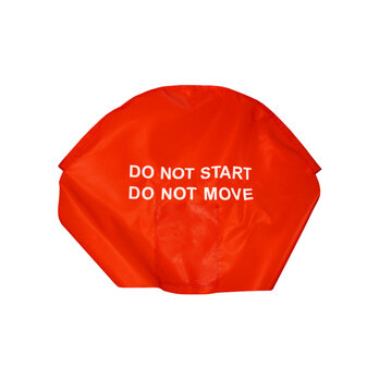 Red Steering Wheel Cover 'DO NOT MOVE' c/w Bungee Cord