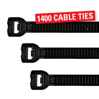 1400pc Assorted Cable Ties Black
