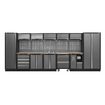 Superline Pro 4.9m Storage System - Wood Worktop