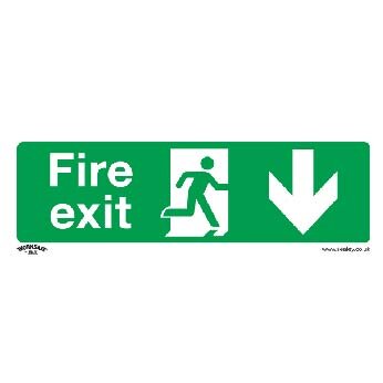 Safe Conditions Safety Sign - Fire Exit (Down) - Rigid Plast