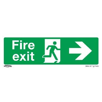 Safe Conditions Safety Sign - Fire Exit (Right) - Rigid Plas