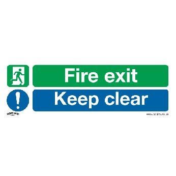 Safe Conditions Safety Sign - Fire Exit Keep Clear (Large) -